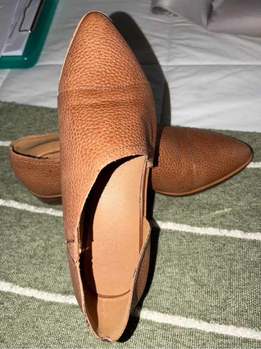 Crown Vintage Women's Pointed Slip-On Flats in Brown